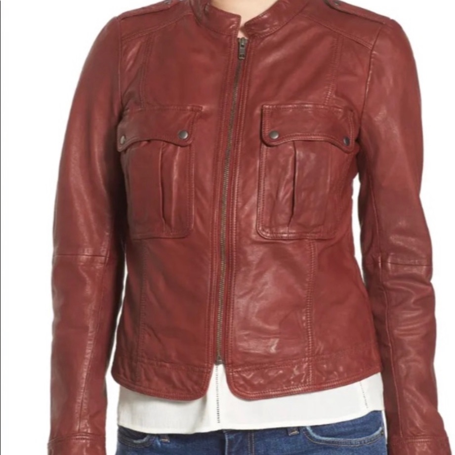 Hinge Patch Pocket Leather Jacket